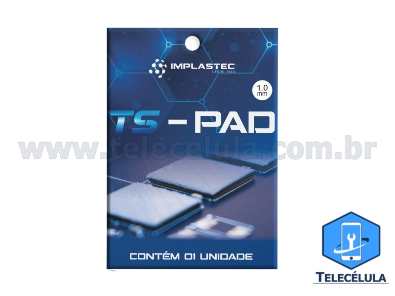 Sem Imagem - THERMAL PAD TS PAD 1.0MM 10X10CM 12,8W/MK COR AZUL